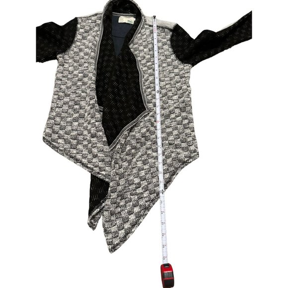 Anthropologie Saturday Sunday Geometric Draped Cardigan Elbow Patch Smalll | e2 - Picture 8 of 8